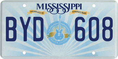 MS license plate BYD608