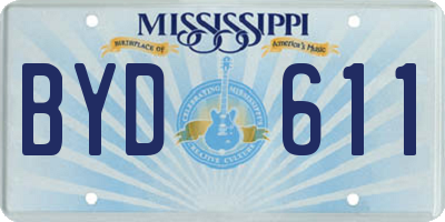MS license plate BYD611