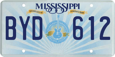 MS license plate BYD612