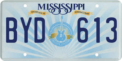MS license plate BYD613