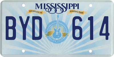 MS license plate BYD614