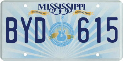 MS license plate BYD615