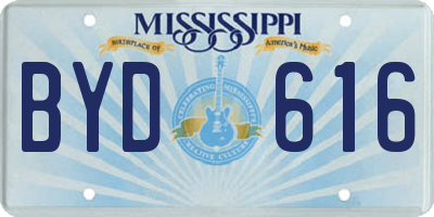 MS license plate BYD616
