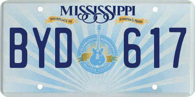 MS license plate BYD617