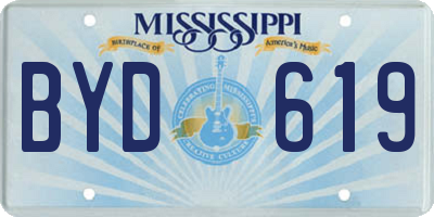 MS license plate BYD619