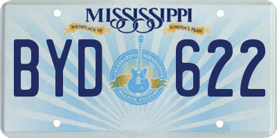 MS license plate BYD622