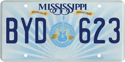 MS license plate BYD623