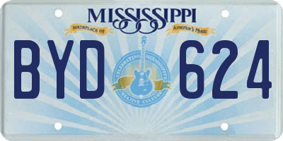MS license plate BYD624