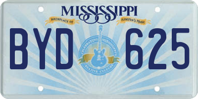 MS license plate BYD625