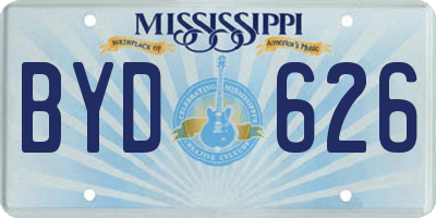 MS license plate BYD626
