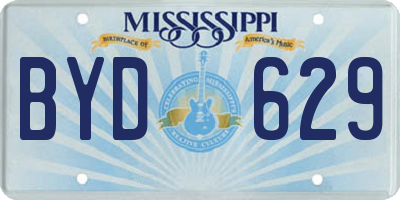 MS license plate BYD629