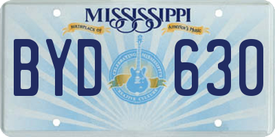 MS license plate BYD630