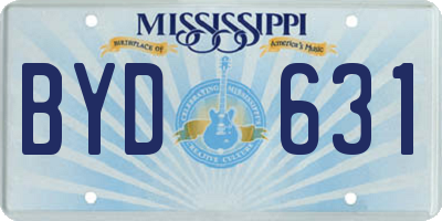 MS license plate BYD631