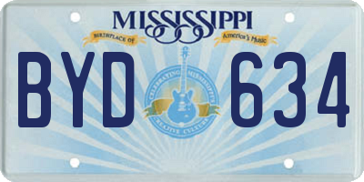 MS license plate BYD634