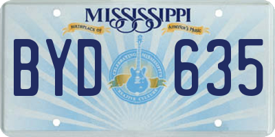 MS license plate BYD635