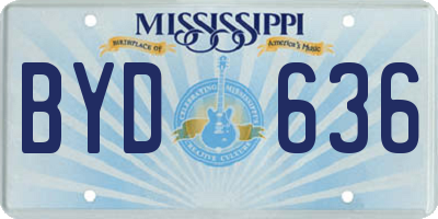 MS license plate BYD636