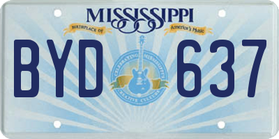 MS license plate BYD637