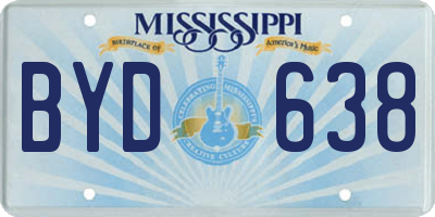 MS license plate BYD638