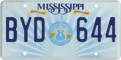 MS license plate BYD644