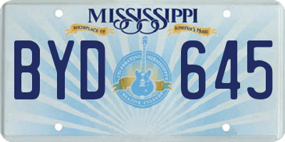 MS license plate BYD645