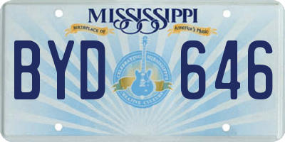 MS license plate BYD646