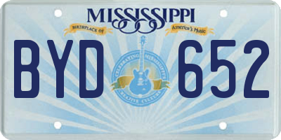 MS license plate BYD652