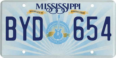 MS license plate BYD654