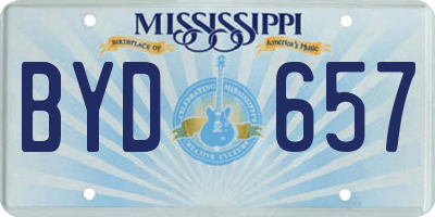 MS license plate BYD657