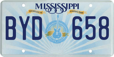 MS license plate BYD658
