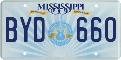 MS license plate BYD660