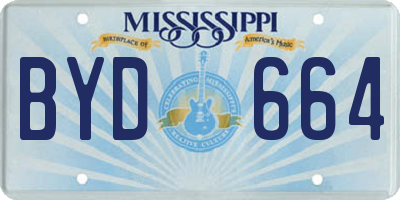 MS license plate BYD664