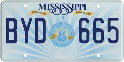 MS license plate BYD665
