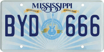 MS license plate BYD666