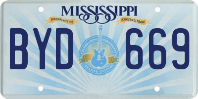 MS license plate BYD669