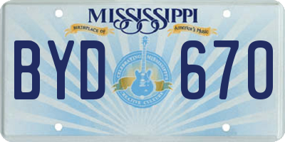 MS license plate BYD670