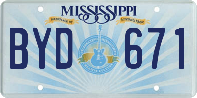 MS license plate BYD671