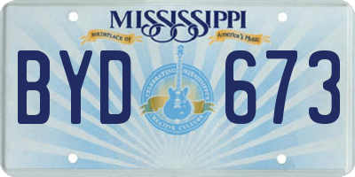 MS license plate BYD673