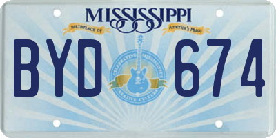 MS license plate BYD674