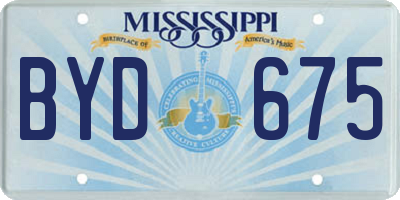 MS license plate BYD675