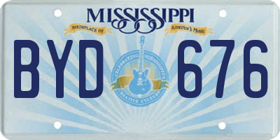MS license plate BYD676