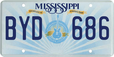 MS license plate BYD686