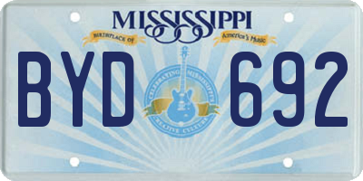 MS license plate BYD692