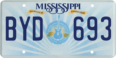MS license plate BYD693