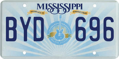 MS license plate BYD696