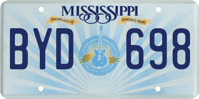 MS license plate BYD698