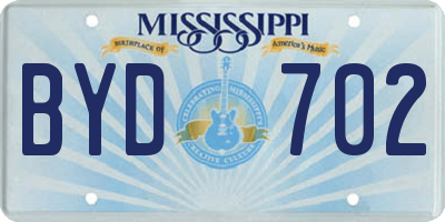 MS license plate BYD702