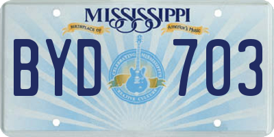 MS license plate BYD703