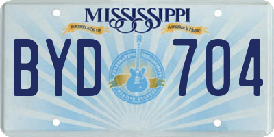 MS license plate BYD704