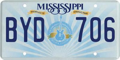 MS license plate BYD706