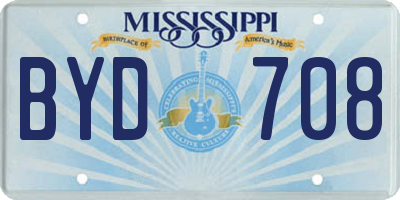 MS license plate BYD708